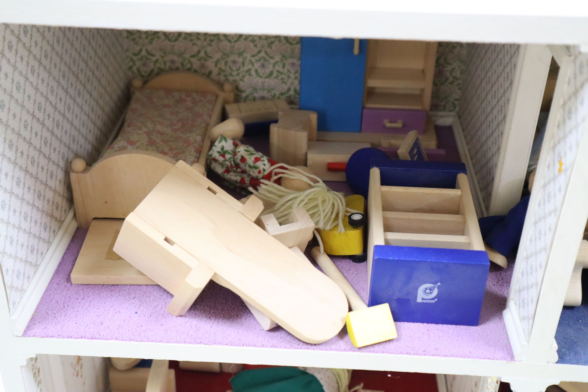 A modern dolls house Glen Tay Cottage, with interior furnishings, height 63cm